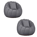 Ver imagem 1 de Kit 02 Poltronas Concha Almofada Base Arco Giratória Veludo Cor Cinza