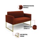 Ver imagem 3 de Sofá 2 Lugares Namoradeira Industrial Dourado Marisa Bouclê Terra D03 - D’Rossi