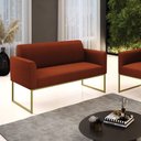 Ver imagem 2 de Sofá 2 Lugares Namoradeira Industrial Dourado Marisa Bouclê Terra D03 - D’Rossi