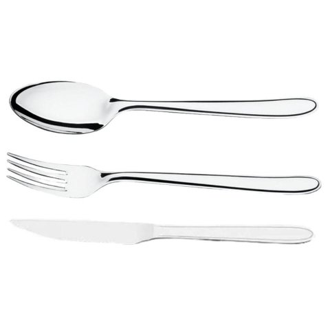 Faqueiro 12 Pessoas Garfos Colheres Facas de Churrasco Inox Siena Mesa Posta Servir