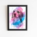 Ver imagem 1 de Quadro Cachorro Beagle Tinta Aquarela Moldura 20x30cm