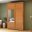 Ver imagem 1 de Guarda-roupa Solteiro com Espelho 2 Portas Correr 3 Gavetas 150cm Multimóveis Cr35399 Nature