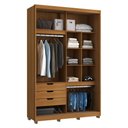 Ver imagem 4 de Guarda-roupa Solteiro com Espelho 2 Portas Correr 3 Gavetas 150cm Multimóveis Cr35399 Nature