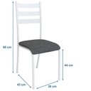 Ver imagem 3 de Conjunto Mesa com 4 Cadeiras 541.Sli e Tampo Quadrado Diamante Branco/Cinza Perola/Cin Nobuck