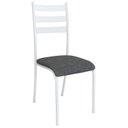 Ver imagem 5 de Conjunto Mesa com 4 Cadeiras 541.Sli e Tampo Quadrado Diamante Branco/Cinza Perola/Cin Nobuck