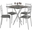 Ver imagem 2 de Conjunto Mesa com 4 Cadeiras 541.Sli e Tampo Quadrado Diamante Branco/Cinza Perola/Cin Nobuck