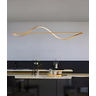 Pendente Moderno Luxo Slim Minimalista Perfil Curvo Led Integrado 1,00m - Dourado - 2