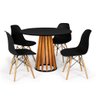 Conjunto Mesa de Jantar Talia Amadeirada Preta 100cm com 4 Cadeiras Eames Eiffel - 1
