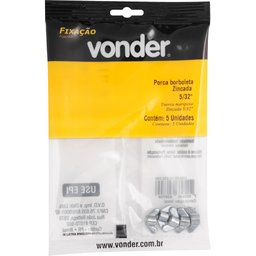 Porca Borboleta Zincada 5/32'' com 5 peças Vonder - 2