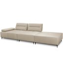 Ver imagem 7 de Sofá 4 Lugares com Puff para Sala Living 297cm Modular Pés Industrial Oslo L06 Couro Bege Areia -