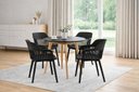 Ver imagem 1 de Conjunto de Jantar Mesa Leda 90cm + 4 Cadeiras Marcela, Moderna e Confortavel - Preta