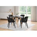 Ver imagem 1 de Conjunto de Jantar Mesa Leda 90cm + 4 Cadeiras Marcela, Moderna e Confortavel - Preta