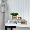 Decoração sala livro fake casa + vaso dourado + escultura - 2