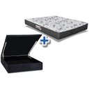 Ver imagem 1 de Cama Box Baú Casal: Colchão Anatômico Herval D28 / AG65 Ortopedic Black + Base CRC Suede Black(138x1