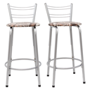 Ver imagem 1 de Kit 2 Banquetas para Balcão Flórida Prata 60cm Cozinha Gourmet Bistrô Bancada Piscina Área de Lazer