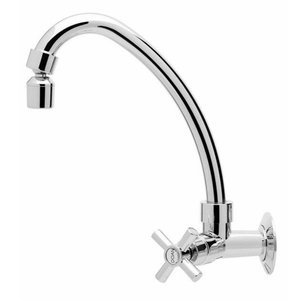 Torneira Cozinha Parede Cruzeta Com Arejador Cromada