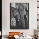 Ver imagem 1 de Quadro Decorativo Família Elefante em tela Canvas TaColado Moldura Flutuante 4,5cm Freijó 120 x 80cm