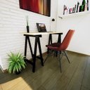 Ver imagem 1 de Escrivaninha Mesa Escritório Cavalete Madeira Macica Ms Colors