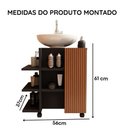 Ver imagem 4 de Gabinete para Pia de Coluna com Prateleiras Laterais Classic - Preto Ripado