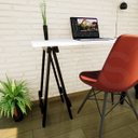 Ver imagem 5 de Escrivaninha Mesa Escritório Cavalete Pes Em Pratica 120cm Preto E Branca