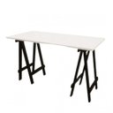 Ver imagem 2 de Escrivaninha Mesa Escritório Cavalete Pes Em Pratica 120cm Preto E Branca