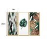 Trio de Quadros Decorativos Verde Abstrato Folhagens - 2