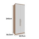 Ver imagem 5 de Guarda Roupa Modulo 245cm 2 Portas e Prateleiras Setiba Plus Carvalho/off White