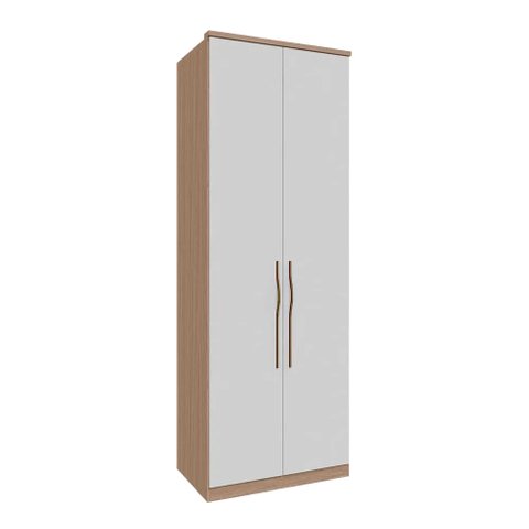 Guarda Roupa Modulo 245cm 2 Portas e Prateleiras Setiba Plus Carvalho/off White