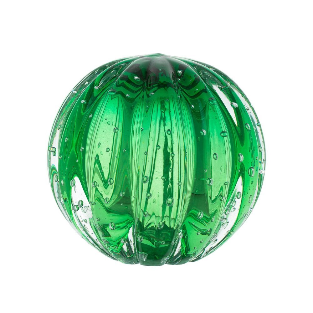 Bola/ Esfera De Decoração Em Murano Verde Esmeralda Tam P