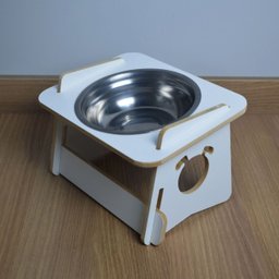 Comedouro Cachorro Elevado Pet Tigela Ração Inox Saudável - Branco - 5