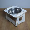 Comedouro Cachorro Elevado Pet Tigela Ração Inox Saudável - Branco - 5