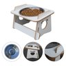 Comedouro Cachorro Elevado Pet Tigela Ração Inox Saudável - Branco - 1
