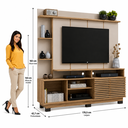 Ver imagem 4 de Rack com Painel para TV até 60 Polegadas Ripado 2 Portas HO4200 Oak/Petra Efeito Marmore- Decibal