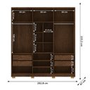 Ver imagem 3 de Guarda Roupa Casal 6p 4g Nor 203 Cm 10109 Imbuia Fend Vlr