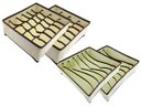Ver imagem 1 de Kit 4 Organizador Gaveta TNT Porta Sutiã Bojo Lingerie Bege 7 Peças e Porta Meias 24 Divisórias Dobr
