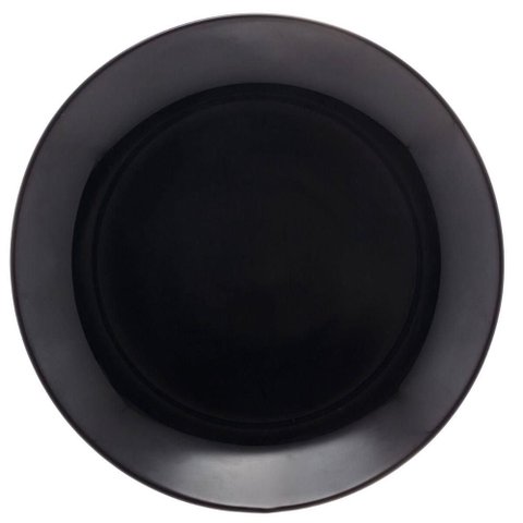 Prato para Sobremesa de Vidro Opalino 19cm Lyor Diwali Black Mesa Posta Servir Doces e Lanches