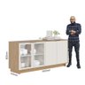 Buffet Itália para Sala de Jantar 4 Portas Freijó / Off White - Bela Móveis - 4
