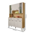 Ver imagem 4 de Armário de Cozinha Golden 8 Portas 2 Gavetas com Vidro Freijó/soft - Kits Paraná