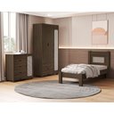 Ver imagem 1 de Quarto de Solteiro Completo Clara Cama Cômoda e Guarda Roupa Resistente de Mdf Estilo Rattan