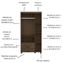 Ver imagem 3 de Quarto de Solteiro Completo Clara Cama Cômoda e Guarda Roupa Resistente de Mdf Estilo Rattan