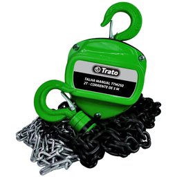 Talha Manual 2 Toneladas 2000 Kg Com Corrente 5 Metros Trato - 7