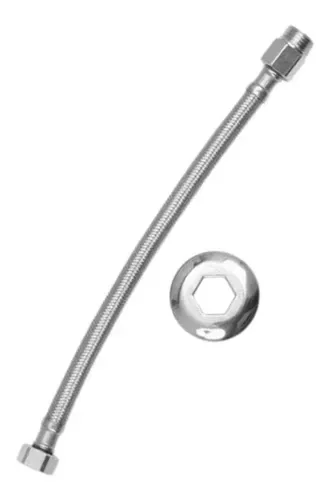 Engate Mangueira Flexível Trançado Aço Inox 60cm Quente Fria - 3