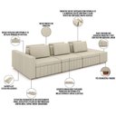Ver imagem 7 de Sofá Ilha com Puff para Sala Living 365cm Amber M03 Linho Cru - Lyam Decor