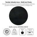 Ver imagem 7 de Sofa Cama 2 Lugares 138 Cm Amora Veludo Inca E451 Preto Milani Store
