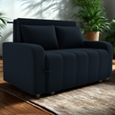 Ver imagem 2 de Sofa Cama 2 Lugares 138 Cm Amora Veludo Inca E451 Preto Milani Store