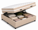 Ver imagem 1 de Kit Cama Box Baú Casal 138x188 cm + Colchão Molas Bonnel Casal 28 cm Bege Suede