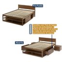 Ver imagem 6 de Cama Casal Multifuncional Madeira Maciça Irara CabeCasa MadeiraOriginals Marrom/Caramelo