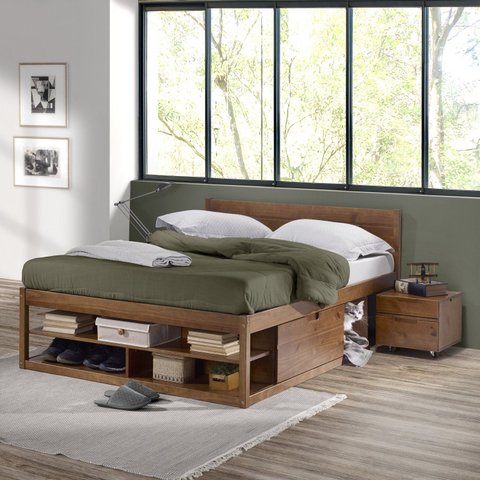 Cama Casal Multifuncional Madeira Maciça Irara CabeCasa MadeiraOriginals