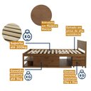 Ver imagem 3 de Cama Casal Multifuncional Madeira Maciça Irara CabeCasa MadeiraOriginals