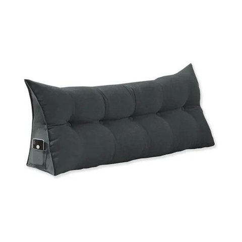 Cabeceira Almofada Mel Casal 140 cm Suede Cinza - LM DECOR